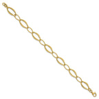 Fancy Link Bracelet in 14K Yellow Gold, Textured with Extender - Sophia Jewelers