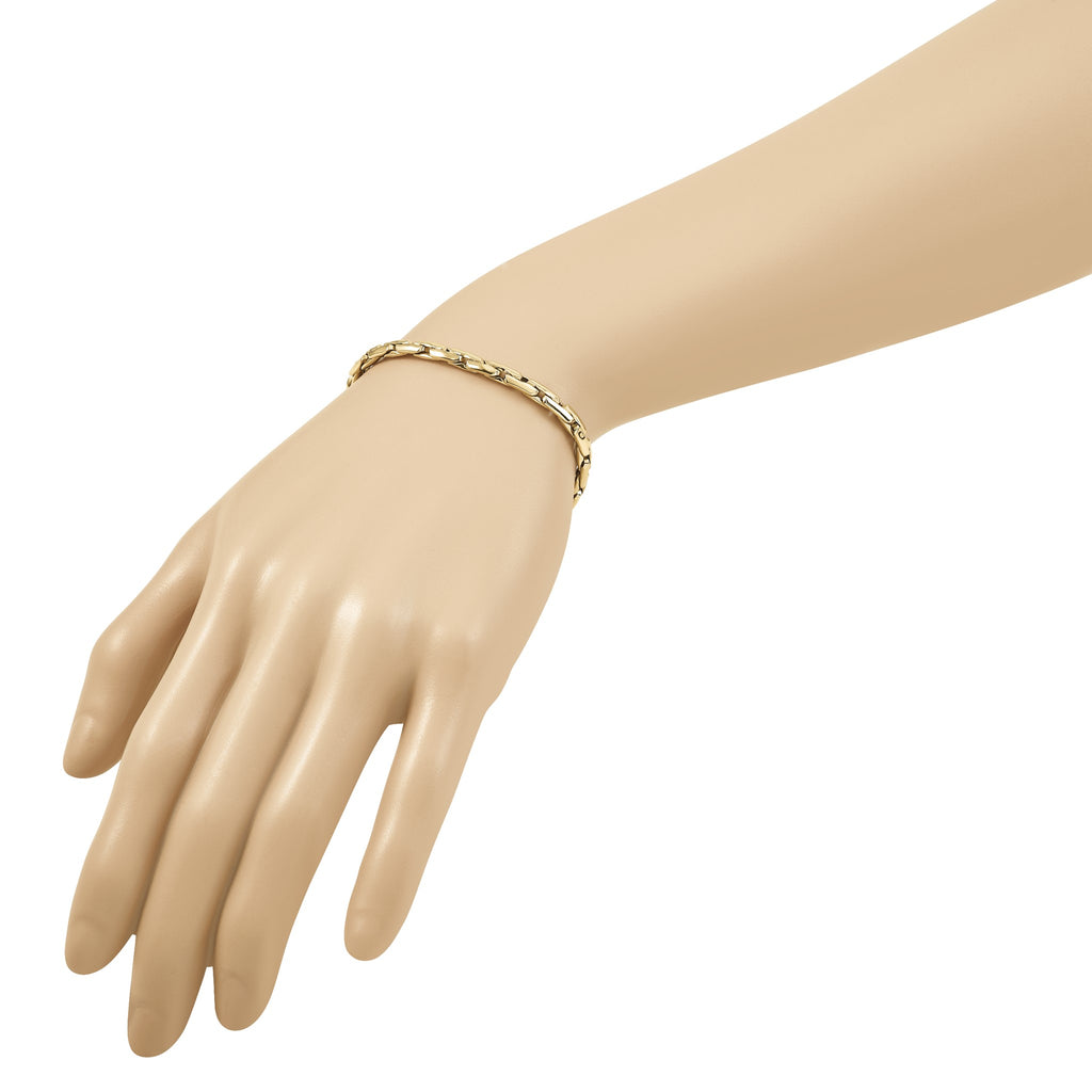 Bar Link Bracelet in 14K Yellow Gold - Sophia Jewelers