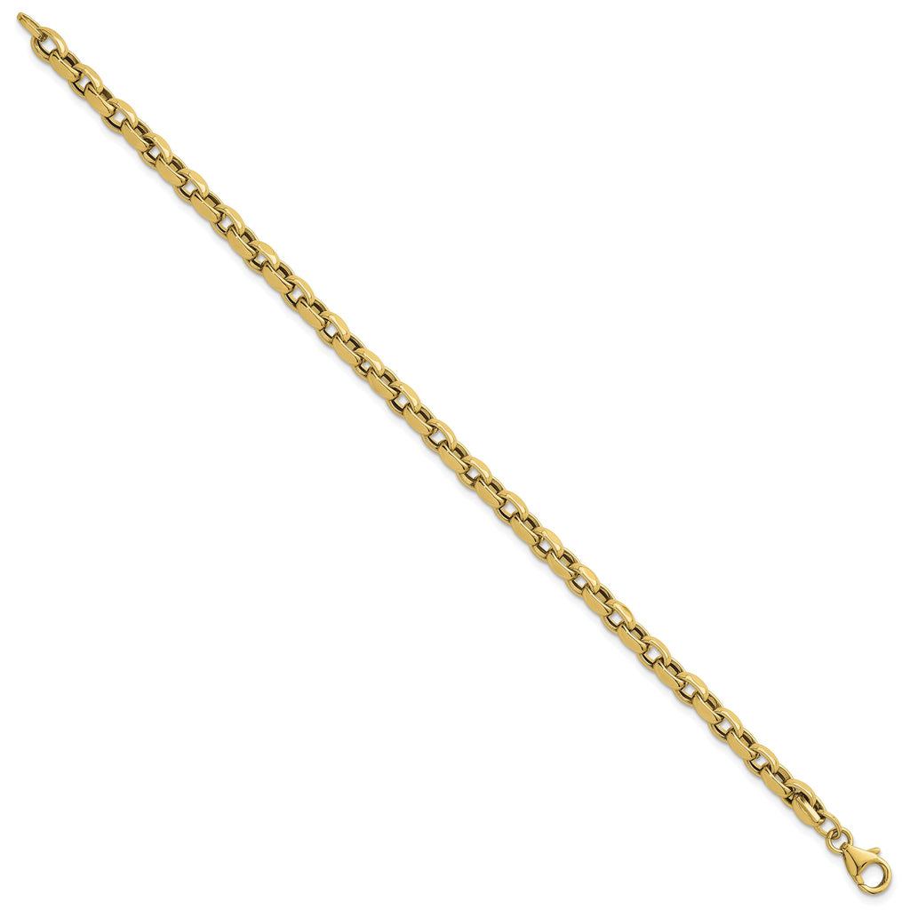 Flat Edge Rolo Link Bracelet in 14K Yellow Gold - Sophia Jewelers