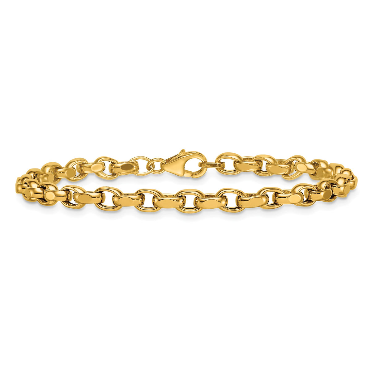 Flat Edge Rolo Link Bracelet in 14K Yellow Gold - Sophia Jewelers