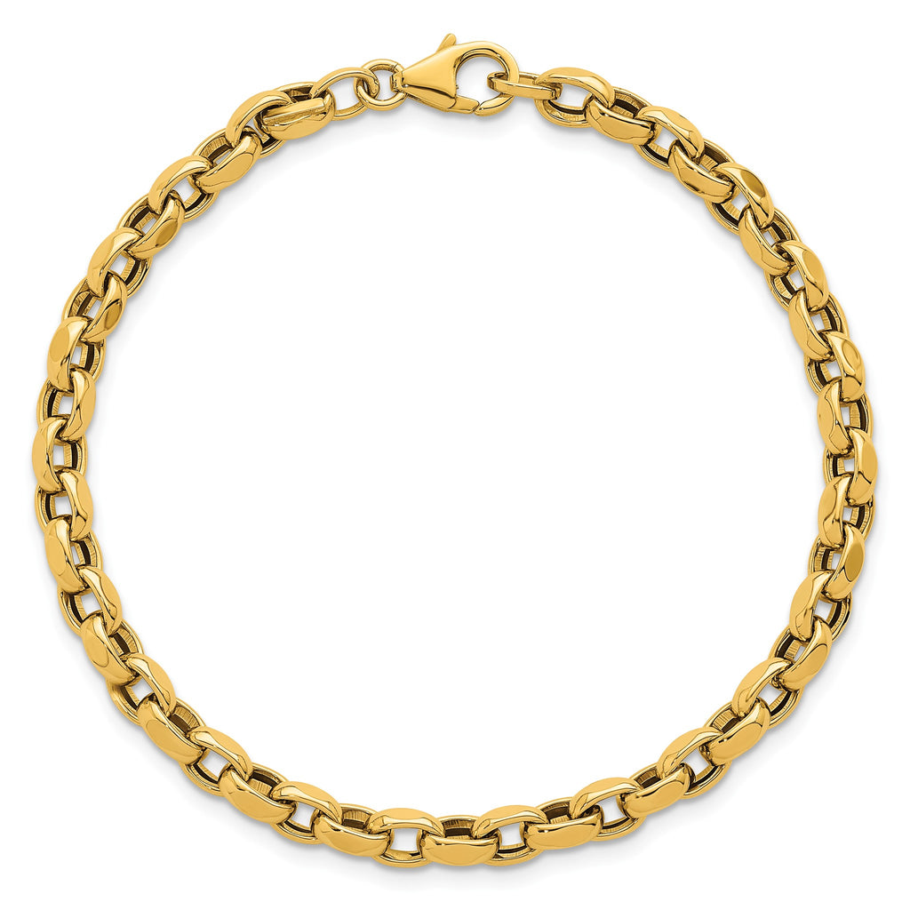 Flat Edge Rolo Link Bracelet in 14K Yellow Gold - Sophia Jewelers