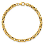 Flat Edge Rolo Link Bracelet in 14K Yellow Gold - Sophia Jewelers