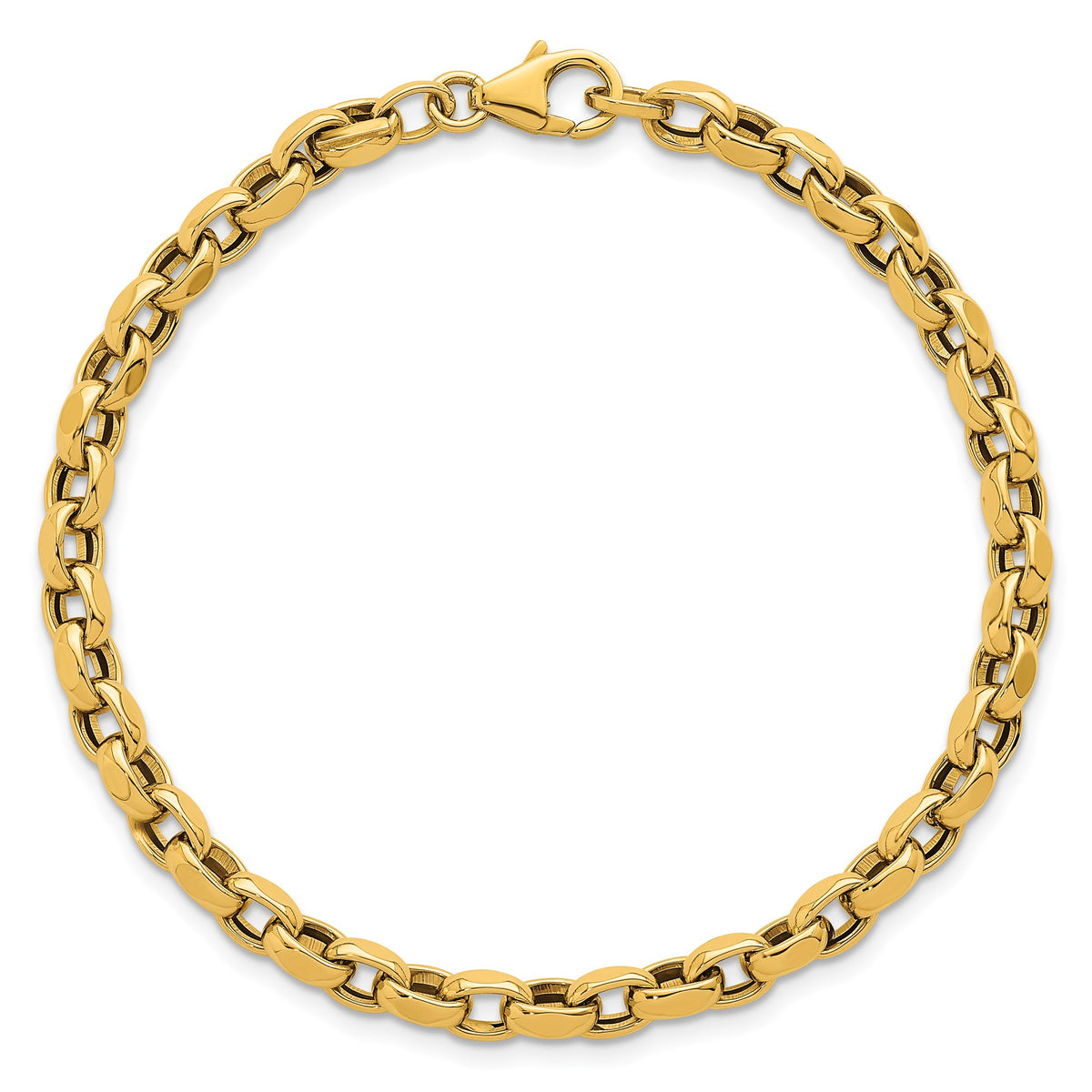 Flat Edge Rolo Link Bracelet in 14K Yellow Gold - Sophia Jewelers