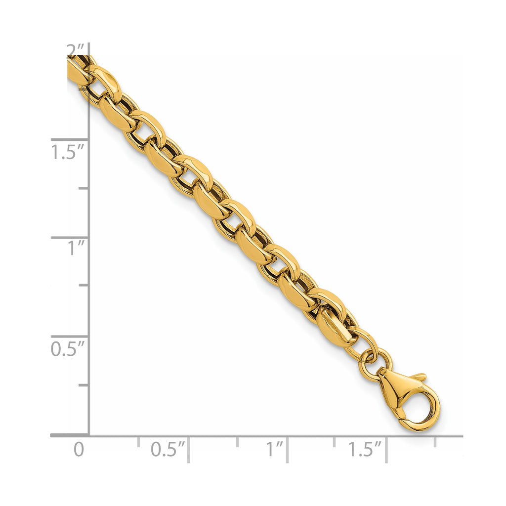Flat Edge Rolo Link Bracelet in 14K Yellow Gold - Sophia Jewelers
