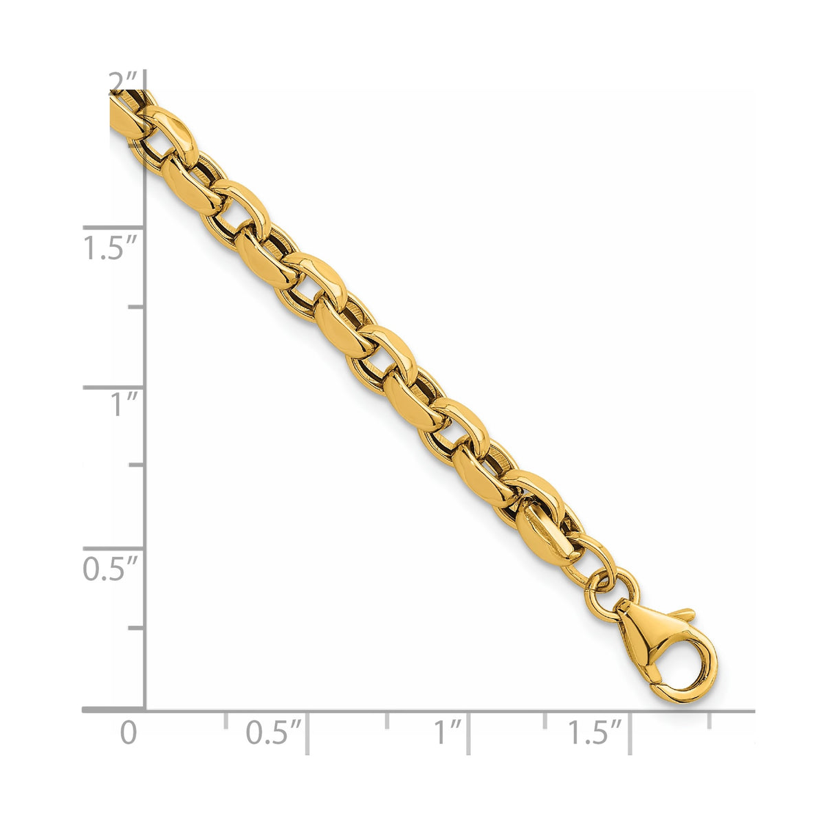 Flat Edge Rolo Link Bracelet in 14K Yellow Gold - Sophia Jewelers
