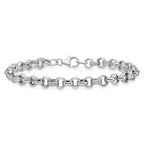 Fancy Link Bracelet in 14K White Gold, Textured - Sophia Jewelers