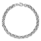 Fancy Link Bracelet in 14K White Gold, Textured - Sophia Jewelers