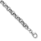 Fancy Link Bracelet in 14K White Gold, Textured - Sophia Jewelers