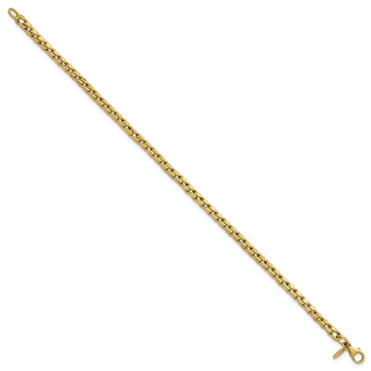 Fancy Twist Curb Bracelet in 14K Yellow Gold - Sophia Jewelers