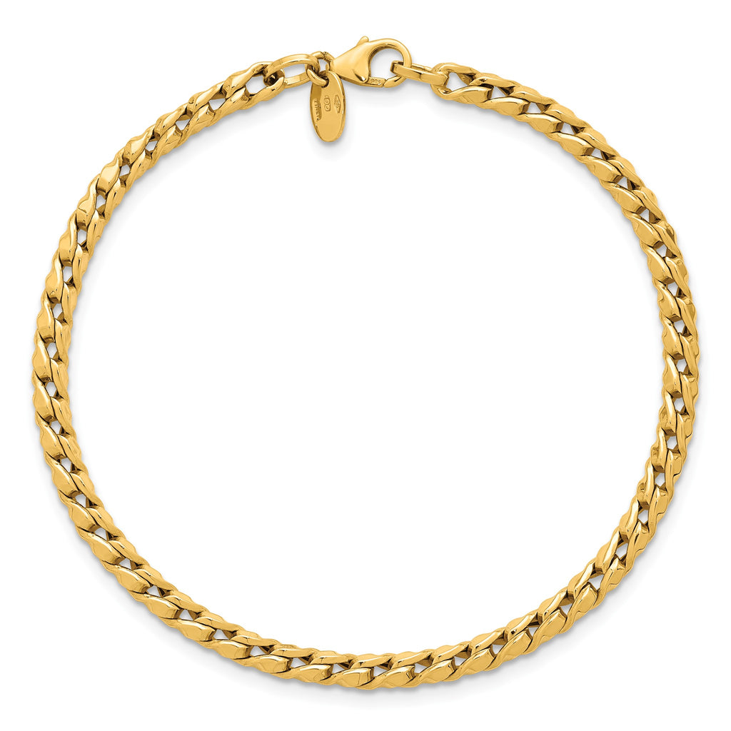 Fancy Twist Curb Bracelet in 14K Yellow Gold - Sophia Jewelers