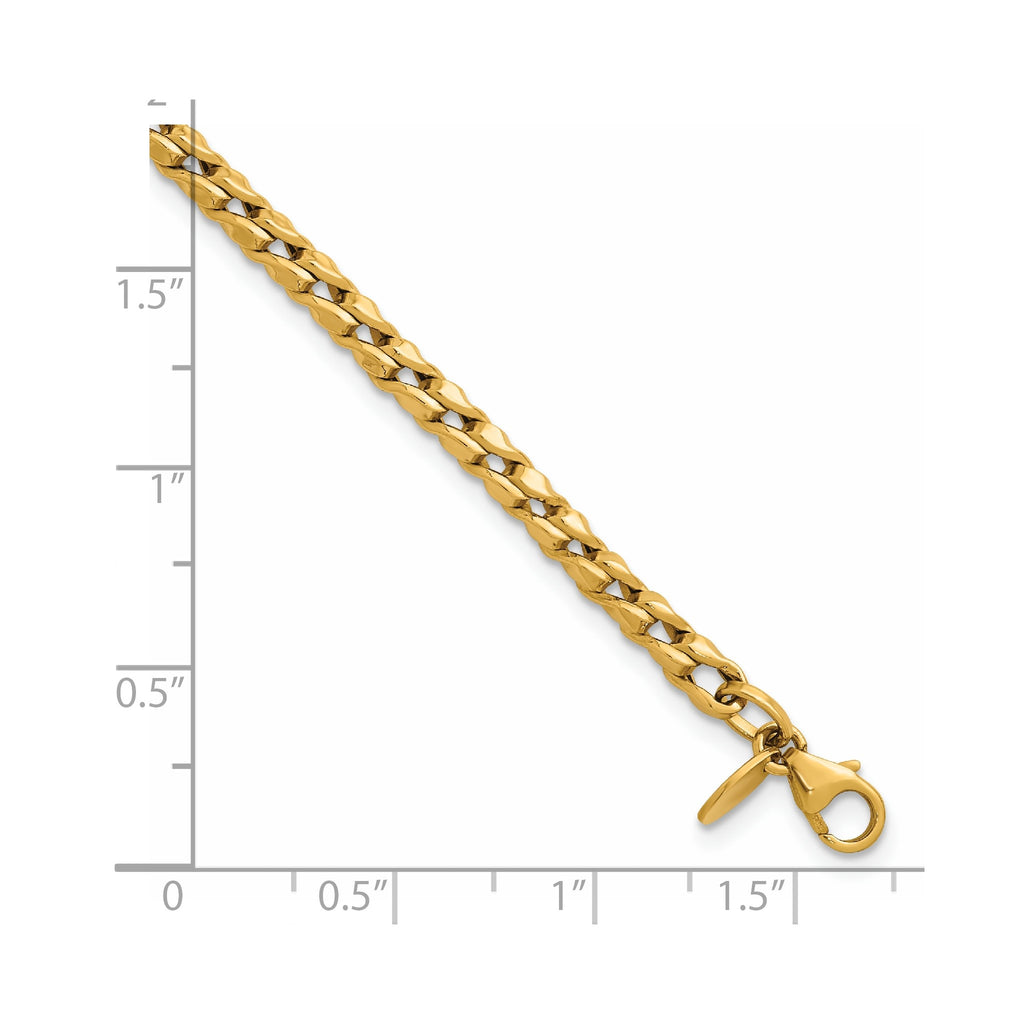 Fancy Twist Curb Bracelet in 14K Yellow Gold - Sophia Jewelers