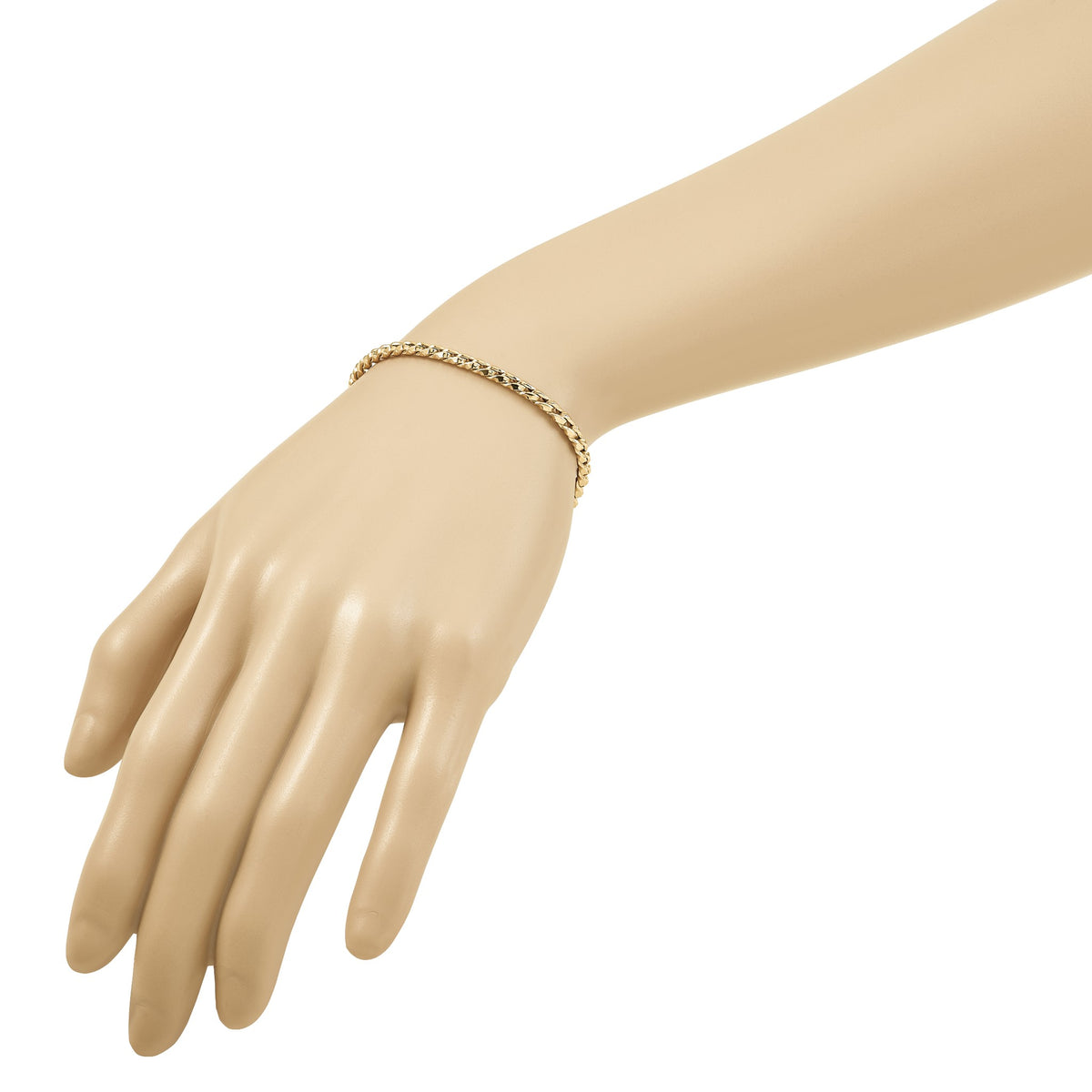 Fancy Twist Curb Bracelet in 14K Yellow Gold - Sophia Jewelers