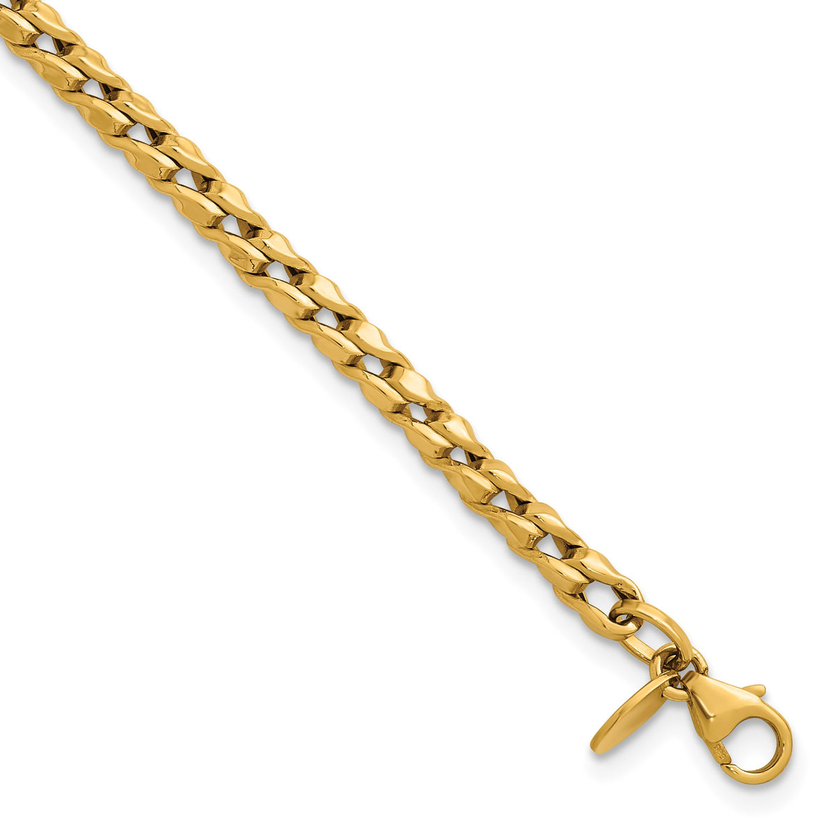 Fancy Twist Curb Bracelet in 14K Yellow Gold - Sophia Jewelers
