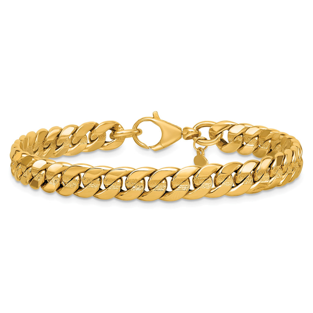 Laser-Cut Fancy Curb Link Bracelet in 14K Yellow Gold - Sophia Jewelers