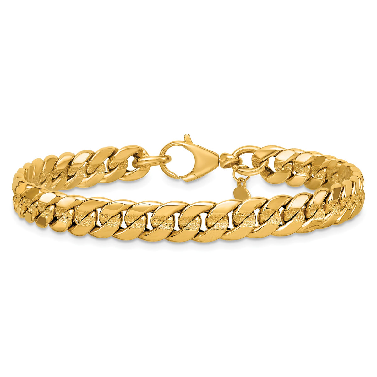 Laser-Cut Fancy Curb Link Bracelet in 14K Yellow Gold - Sophia Jewelers