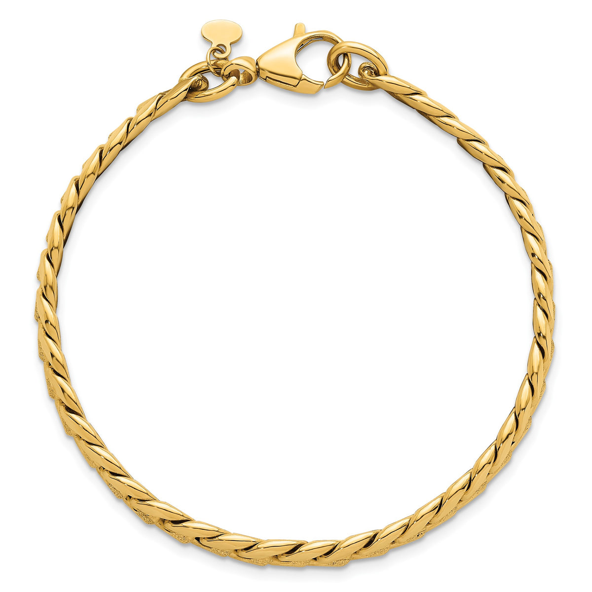 Laser-Cut Fancy Curb Link Bracelet in 14K Yellow Gold - Sophia Jewelers