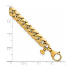 Laser-Cut Fancy Curb Link Bracelet in 14K Yellow Gold - Sophia Jewelers