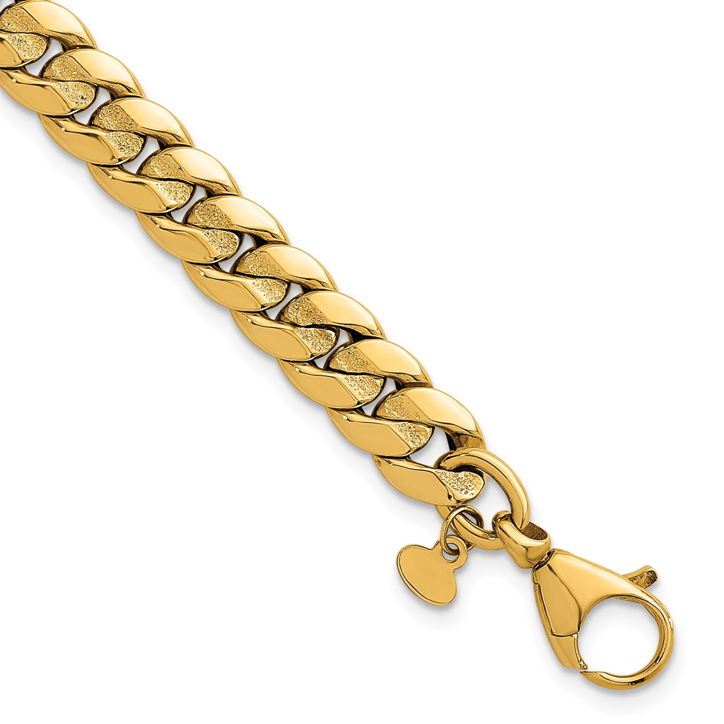 Laser-Cut Fancy Curb Link Bracelet in 14K Yellow Gold - Sophia Jewelers