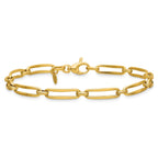 Curved Open Link Bracelet in 14K Yellow Gold - Sophia Jewelers