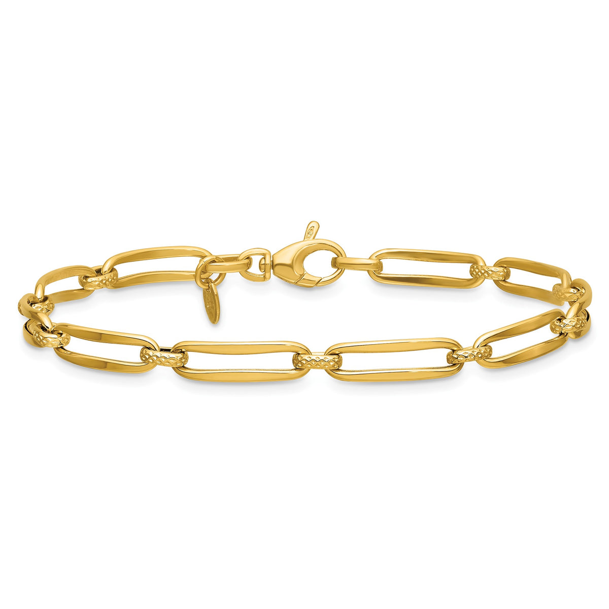 Curved Open Link Bracelet in 14K Yellow Gold - Sophia Jewelers