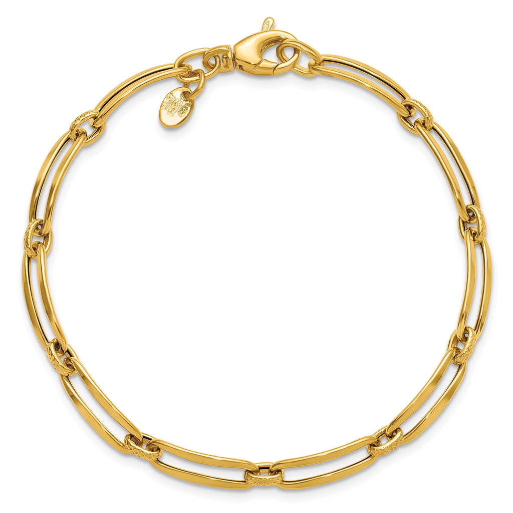 Curved Open Link Bracelet in 14K Yellow Gold - Sophia Jewelers