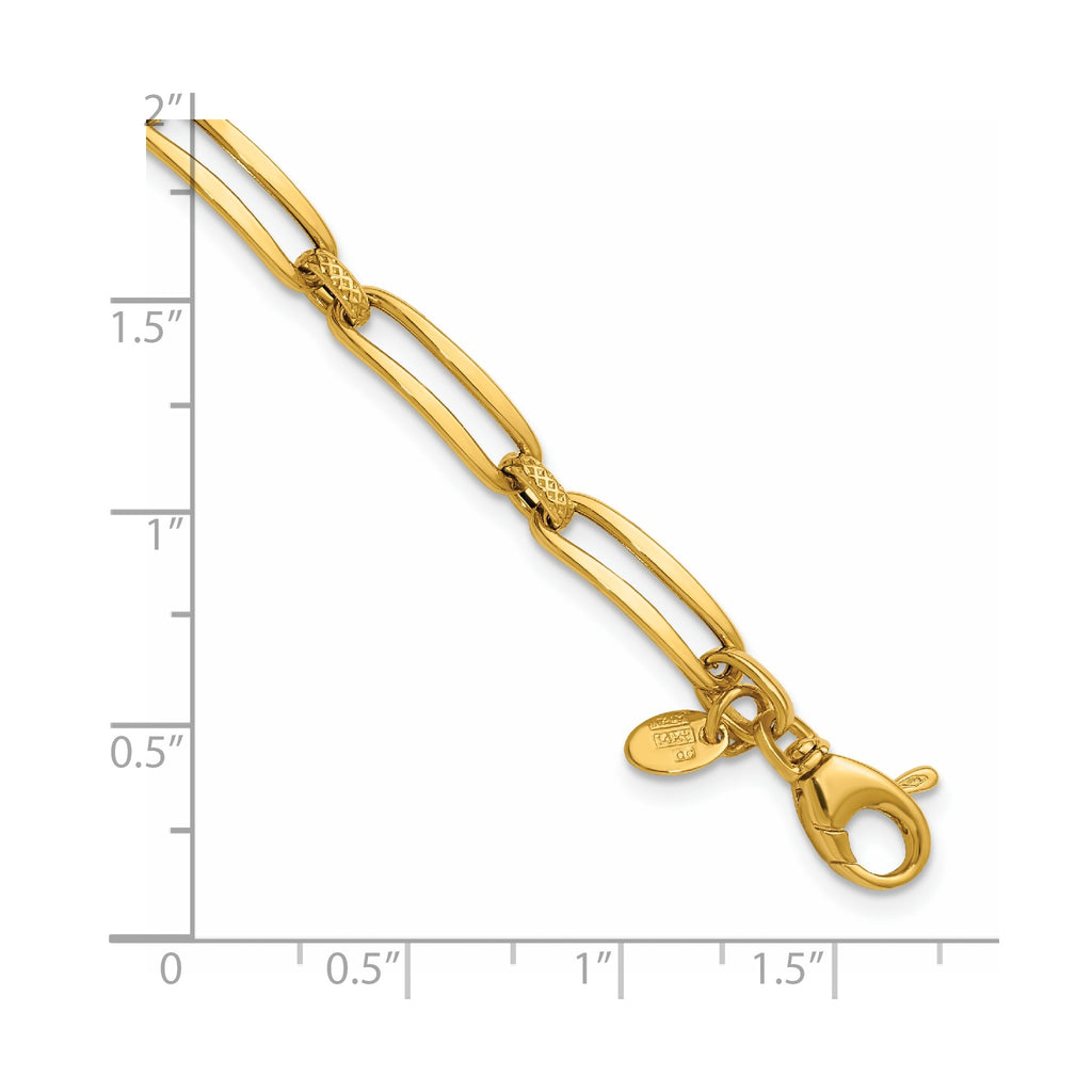 Curved Open Link Bracelet in 14K Yellow Gold - Sophia Jewelers