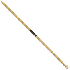 Onyx Bar Oyster Style Link Bracelet in 14K Yellow Gold, 7.2 Inch - Sophia Jewelers