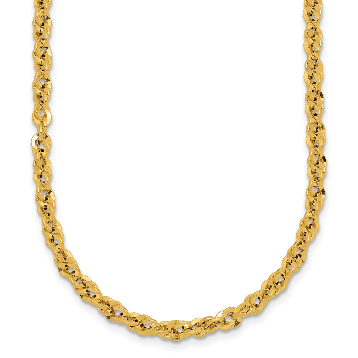 Fancy Rope Necklace in 14K Yellow Gold, Diamond-Cut - Sophia Jewelers