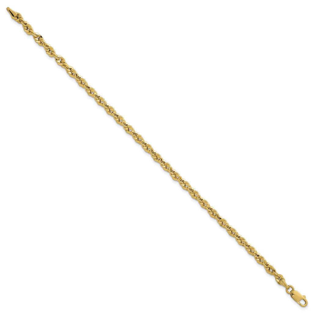 Fancy Rope Necklace in 14K Yellow Gold, Diamond-Cut - Sophia Jewelers