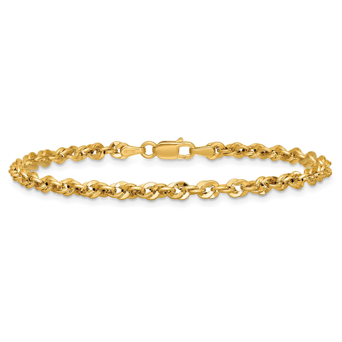 Fancy Rope Necklace in 14K Yellow Gold, Diamond-Cut - Sophia Jewelers