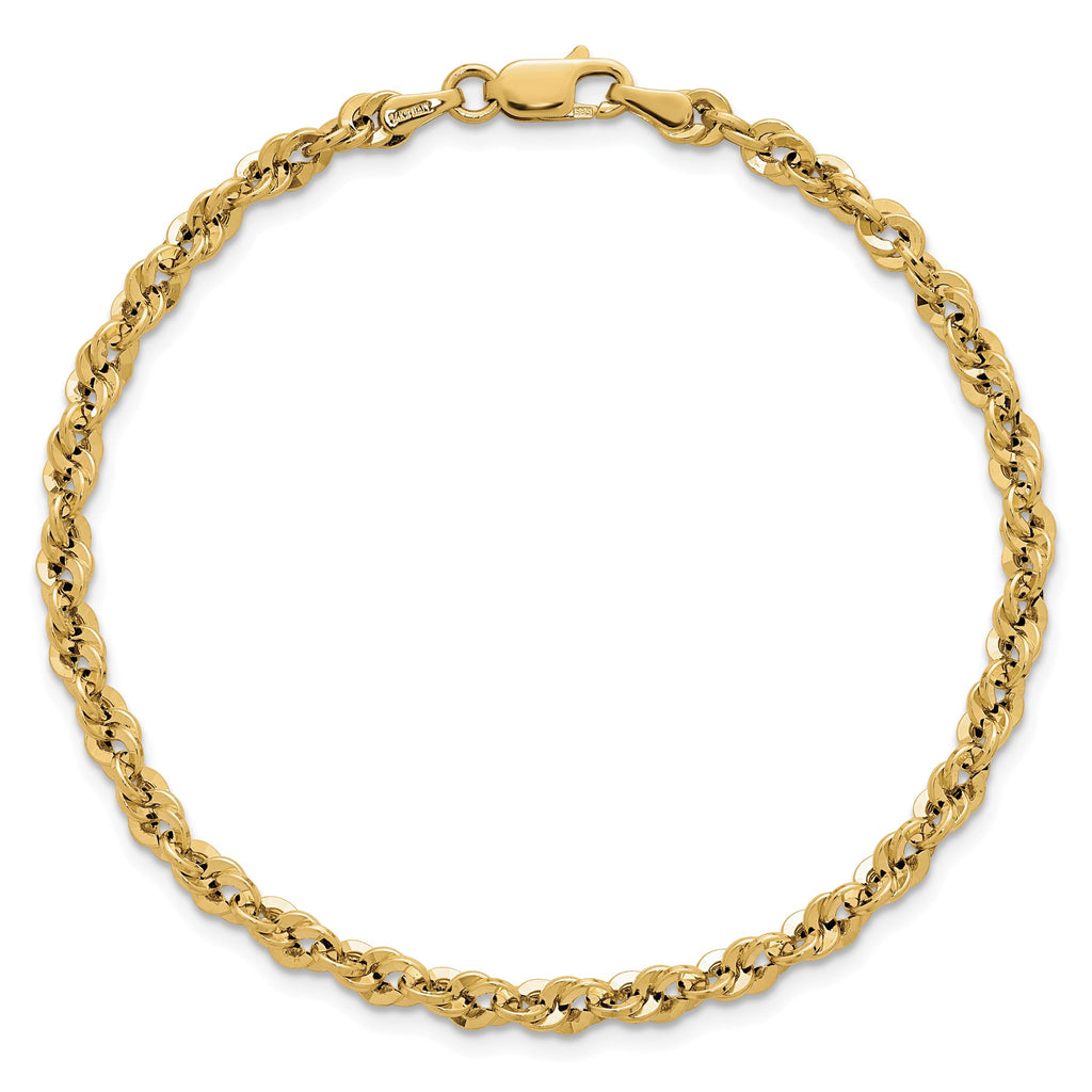 Fancy Rope Necklace in 14K Yellow Gold, Diamond-Cut - Sophia Jewelers