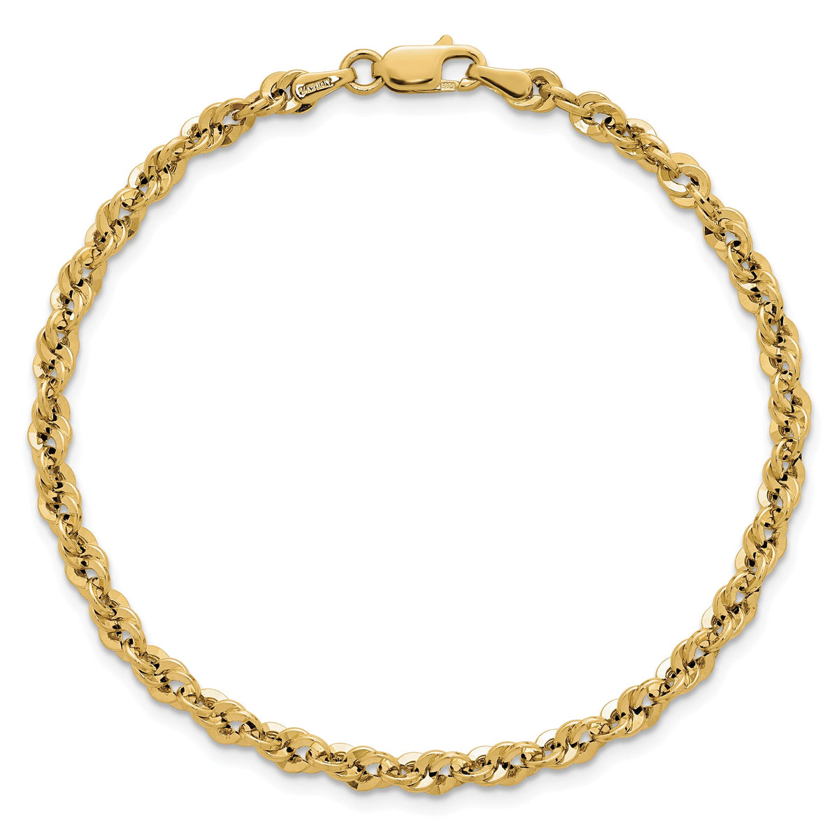 Fancy Rope Necklace in 14K Yellow Gold, Diamond-Cut - Sophia Jewelers
