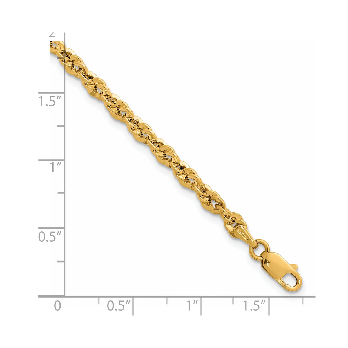 Fancy Rope Necklace in 14K Yellow Gold, Diamond-Cut - Sophia Jewelers