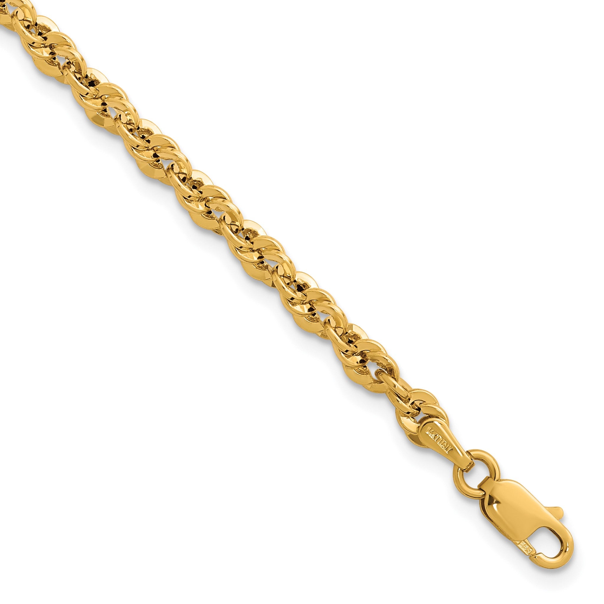 Fancy Rope Necklace in 14K Yellow Gold, Diamond-Cut, 7.5–18 Inch Secondary image