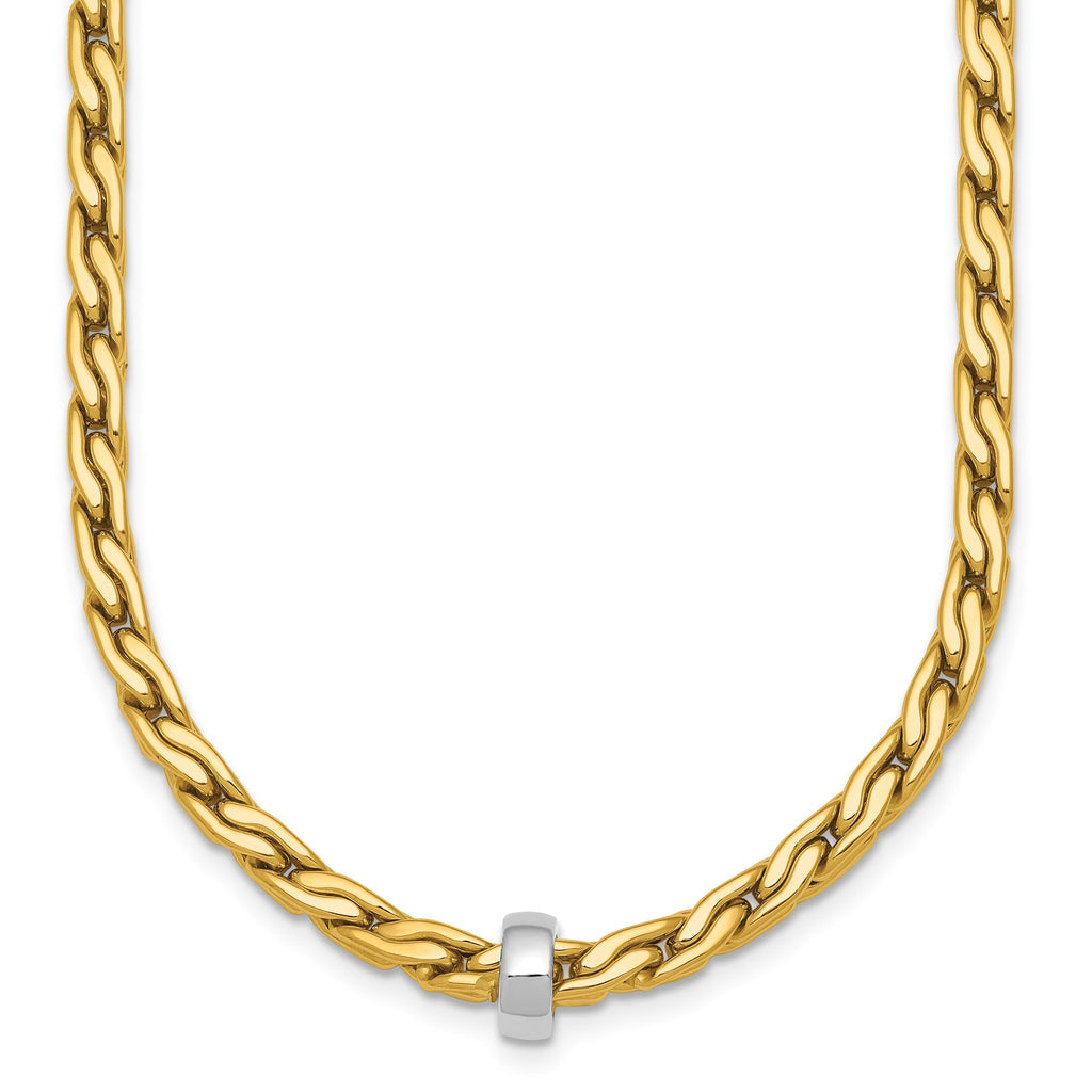 Serpentine Ring Station Necklace in 14K Two-Tone Gold - Sophia Jewelers