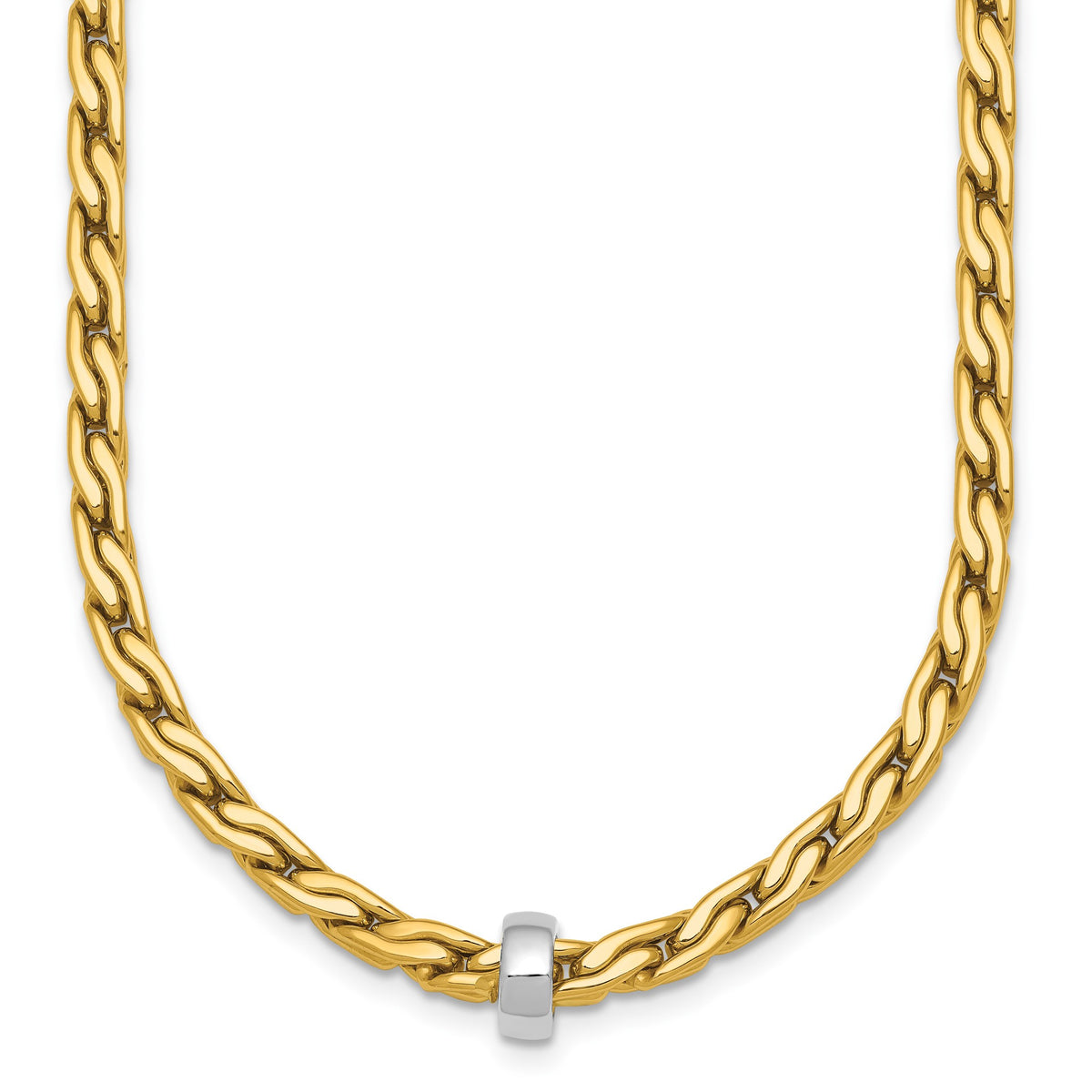 Serpentine Ring Station Necklace in 14K Two-Tone Gold - Sophia Jewelers