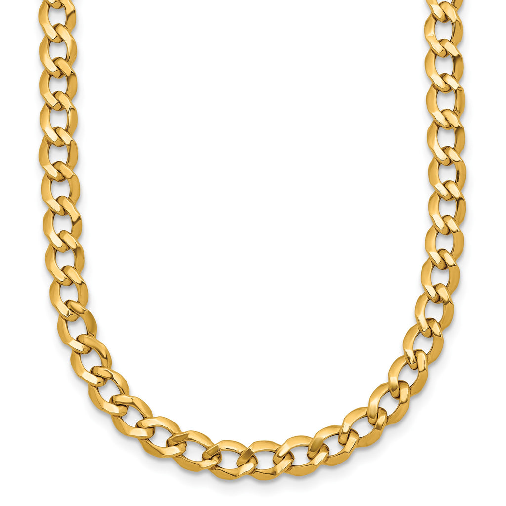 Fancy Curb Link Necklace in 14K Yellow Gold - Sophia Jewelers
