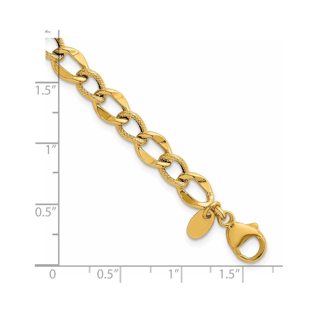 Link Necklace in 14K Yellow Gold, Textured - Sophia Jewelers
