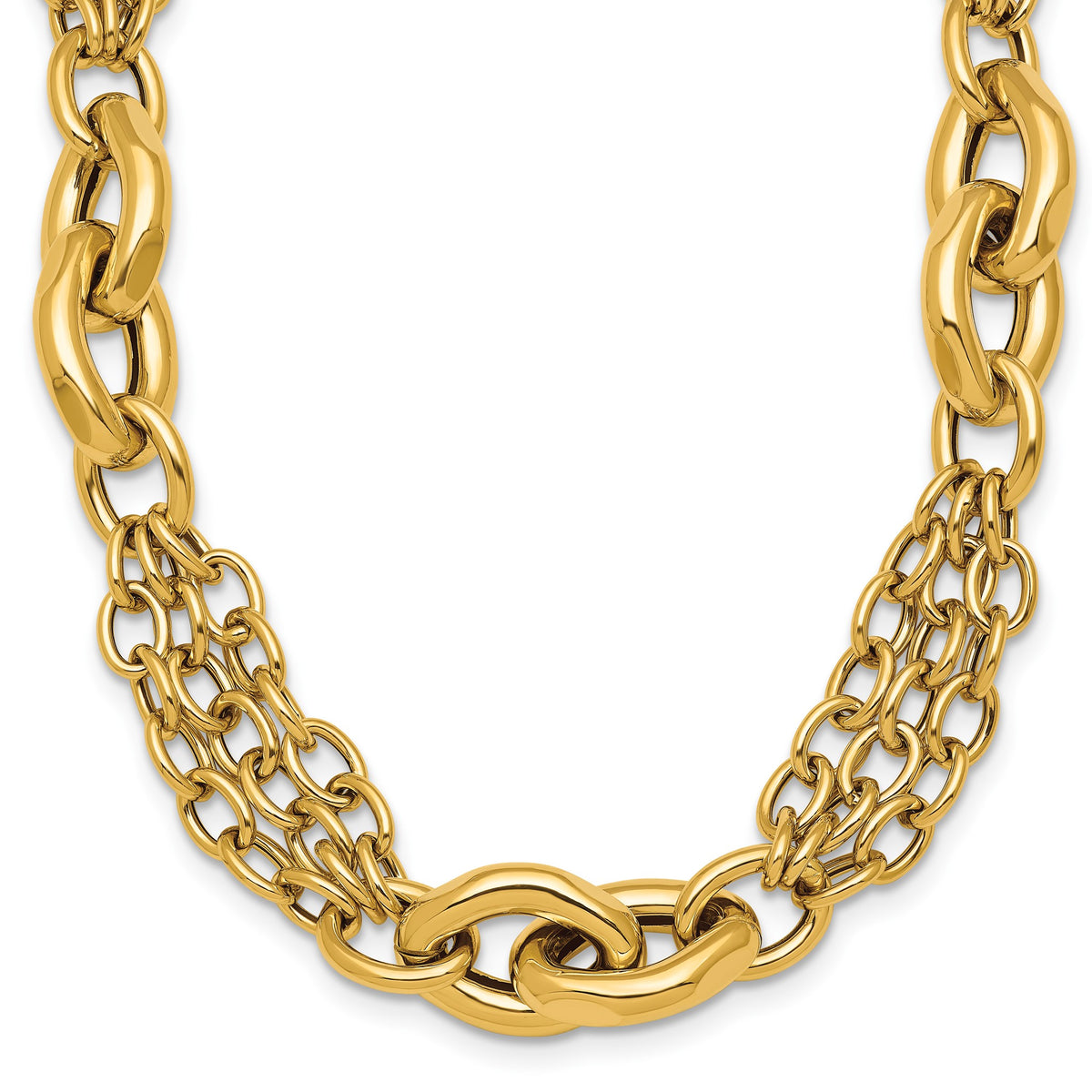 Mixed Link Necklace in 14K Yellow Gold - Sophia Jewelers