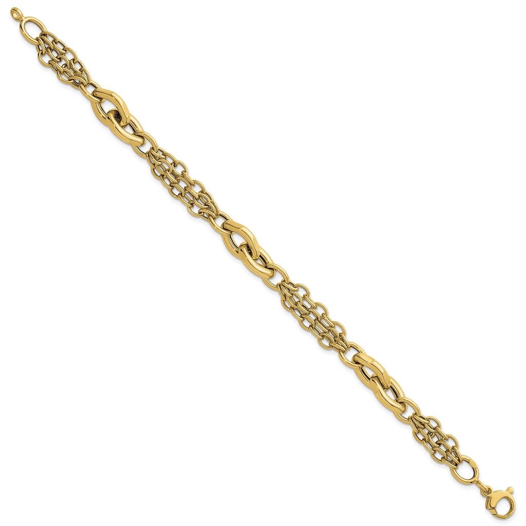 Mixed Link Necklace in 14K Yellow Gold - Sophia Jewelers