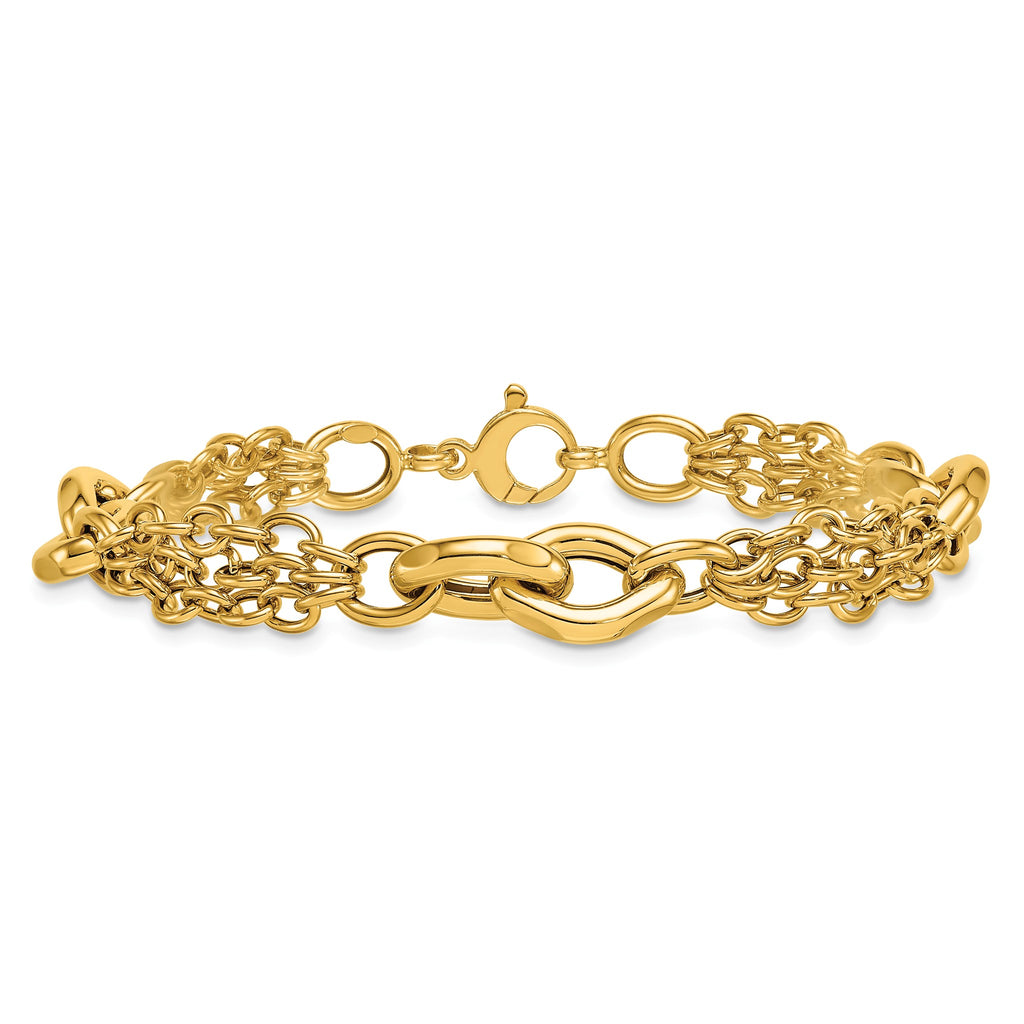 Mixed Link Necklace in 14K Yellow Gold - Sophia Jewelers