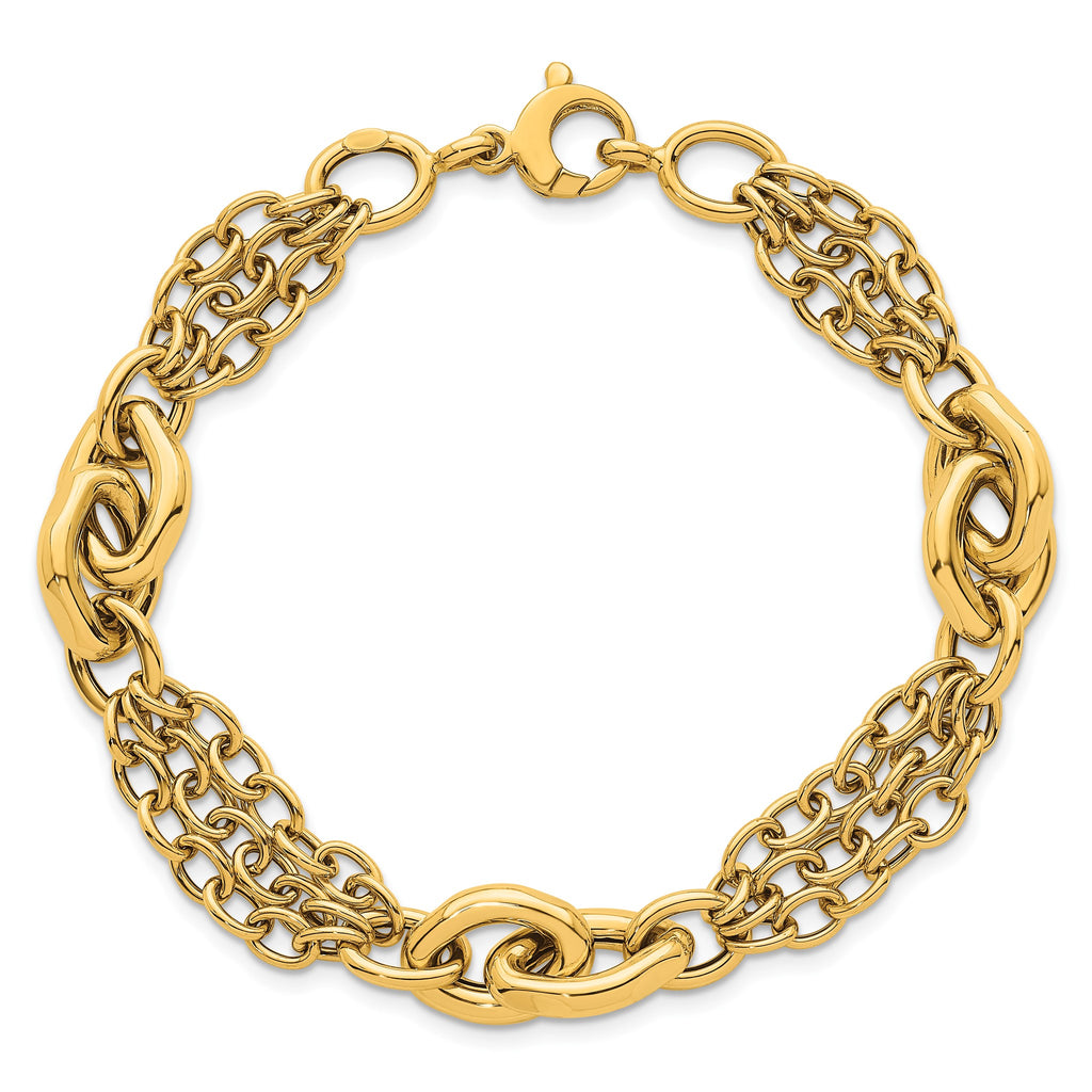 Mixed Link Necklace in 14K Yellow Gold - Sophia Jewelers