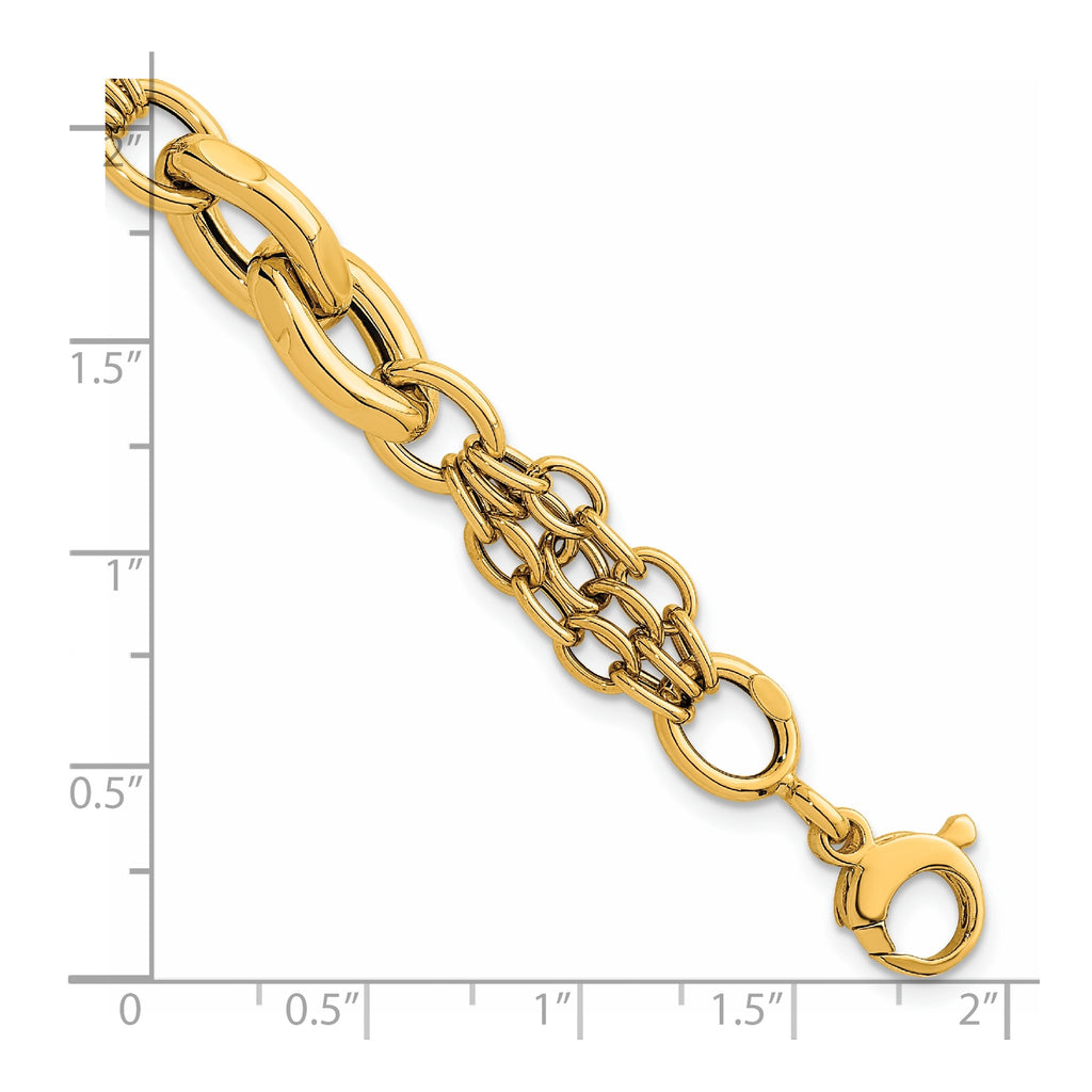 Mixed Link Necklace in 14K Yellow Gold - Sophia Jewelers