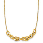 Infinity Fancy Link Necklace in 14K Yellow Gold, Textured - Sophia Jewelers