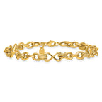 Infinity Fancy Link Necklace in 14K Yellow Gold, Textured - Sophia Jewelers