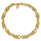 Infinity Fancy Link Necklace in 14K Yellow Gold, Textured - Sophia Jewelers
