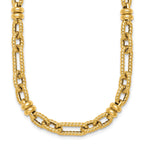Fancy Link Necklace in 14K Yellow Gold, Textured - Sophia Jewelers