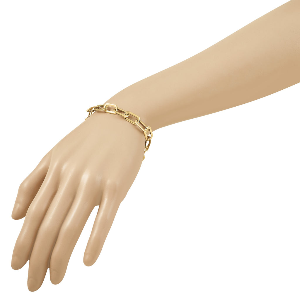 Oval Link Necklace in 14K Yellow Gold, 8mm - Sophia Jewelers
