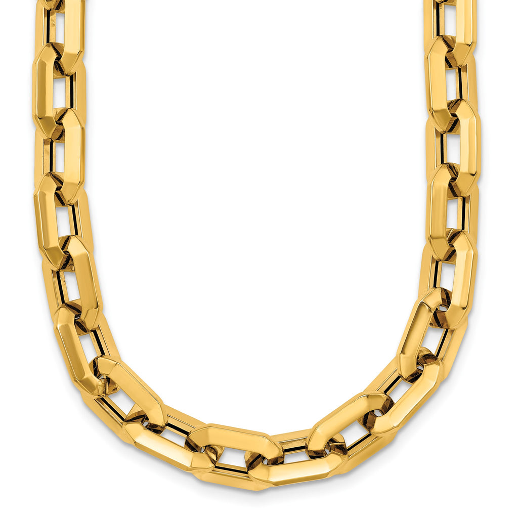 Fancy Rectangle Link Bracelet in 14K Yellow Gold, 8mm - Sophia Jewelers