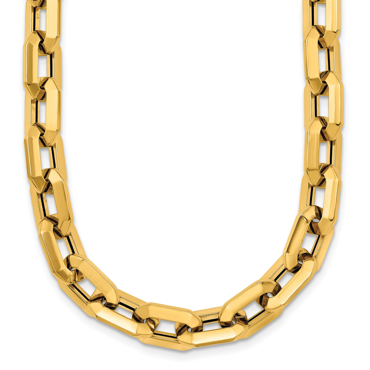 Fancy Rectangle Link Bracelet in 14K Yellow Gold, 8mm - Sophia Jewelers
